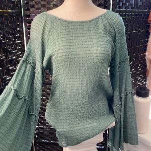 green boho top